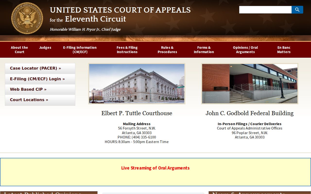 Eleventh Circuit federal appellate case and filing route