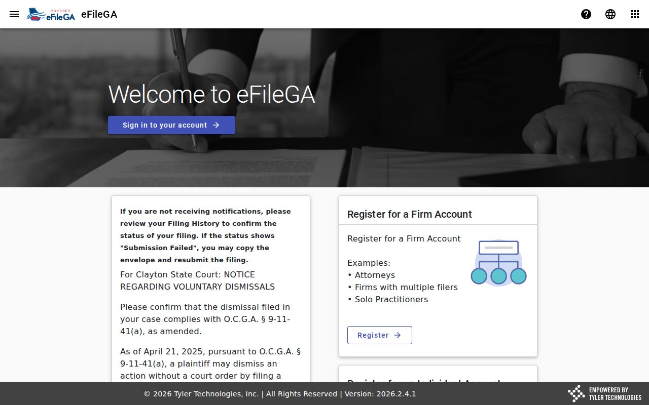 Chatham County civil docket eFileGA filing portal