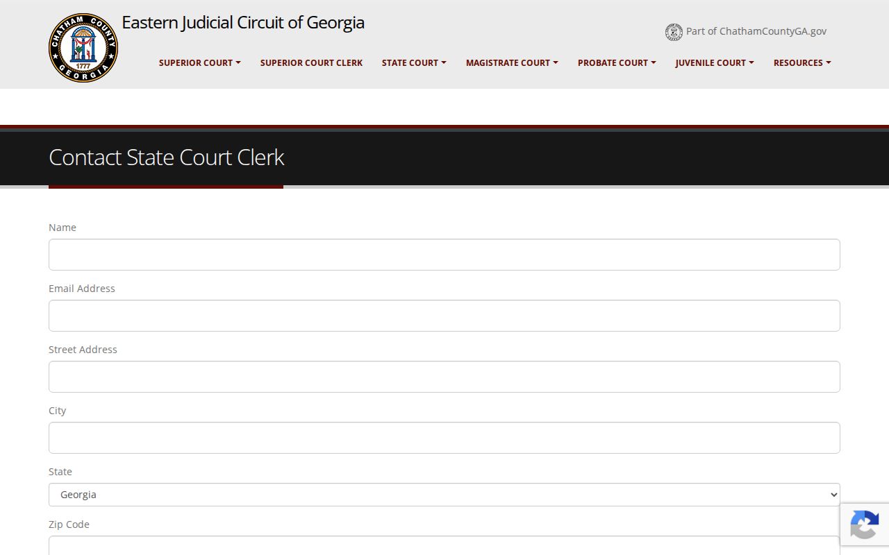 Chatham County civil docket State Court clerk contact route
