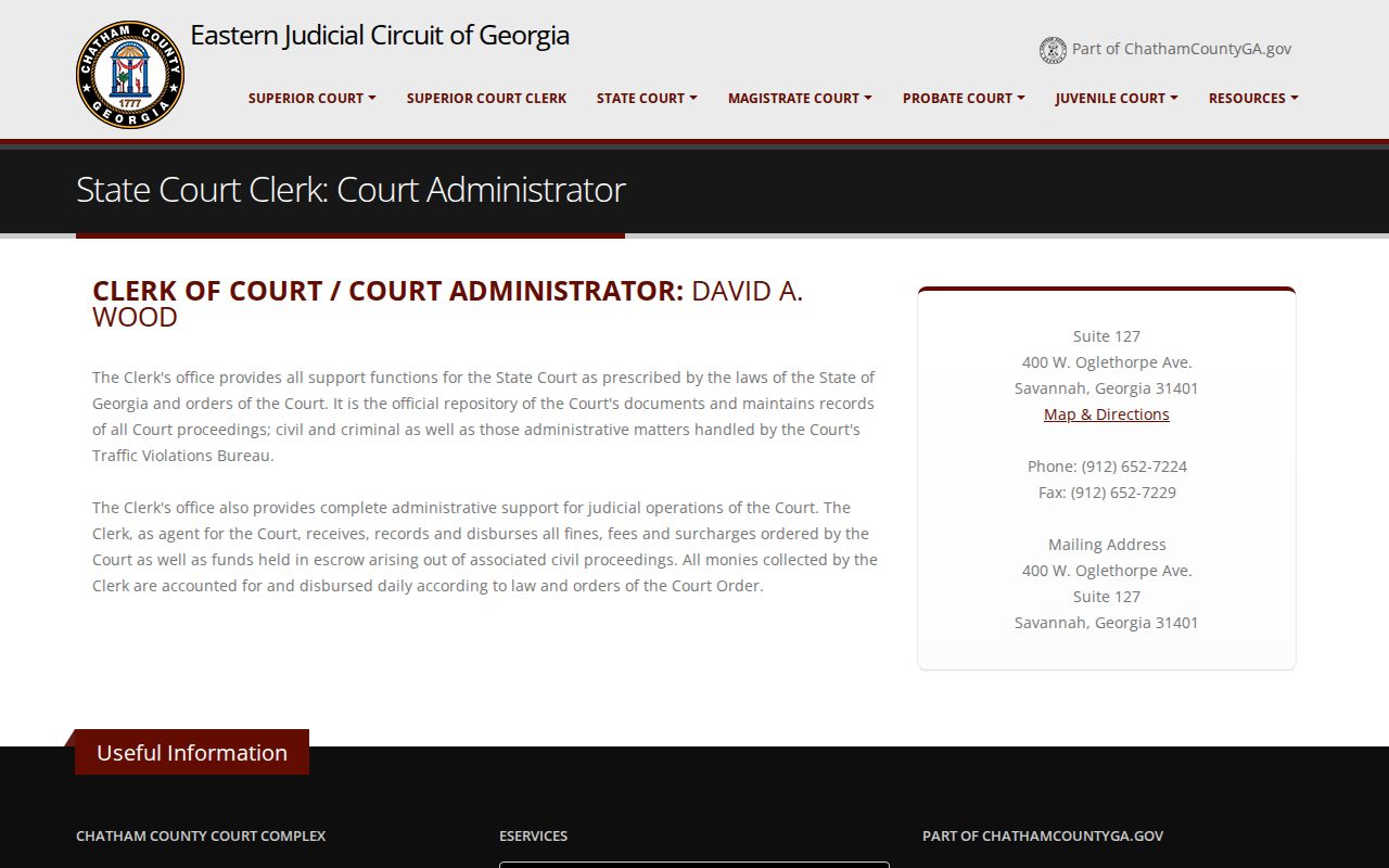 Chatham County criminal docket State Court administration page