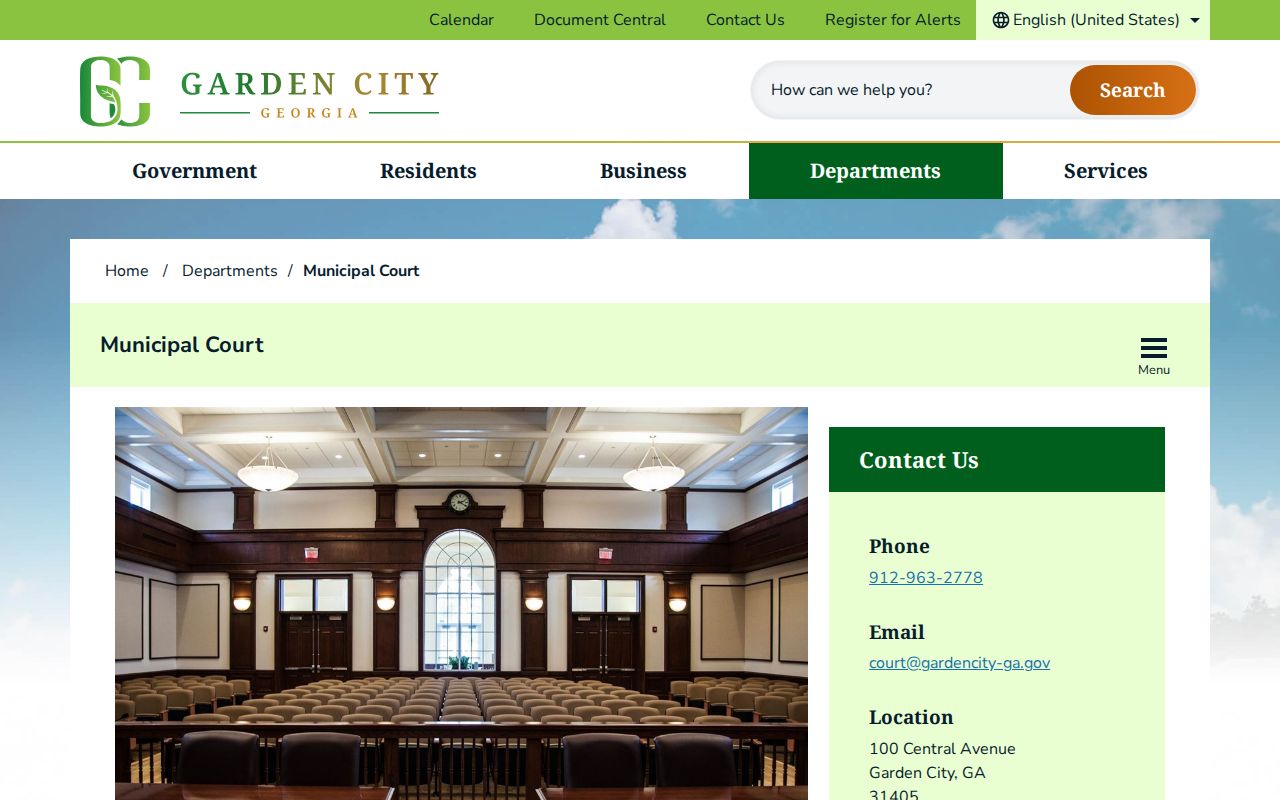 Garden City Municipal Court procedures and clerk contact