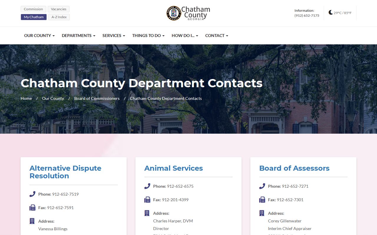 Chatham County court docket department and court contacts