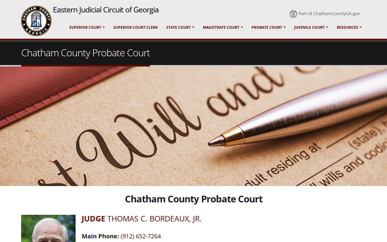 Chatham County court docket Probate Court route
