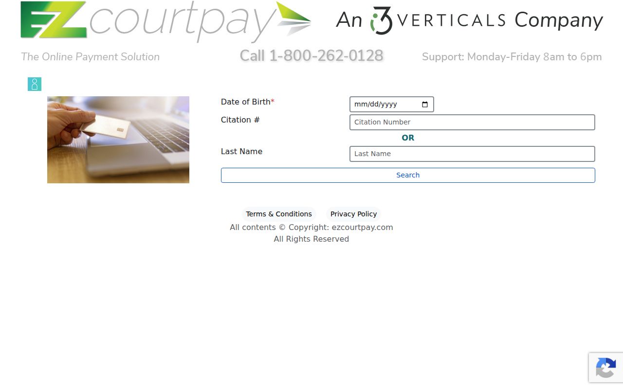Port Wentworth EZ Court Pay citation lookup form