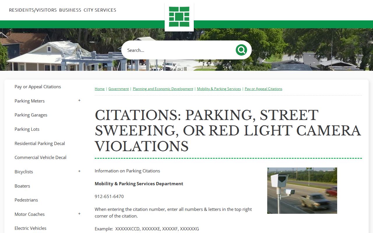 Savannah citation payment and appeal instructions